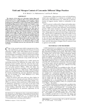 Yields and nitrogen contents of corn under different tillage practices thumbnail