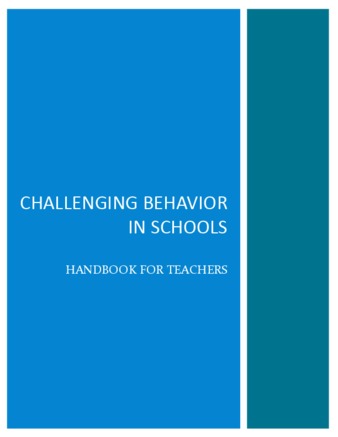 Challenging Behavior in Schools: Handbook for Teachers thumbnail