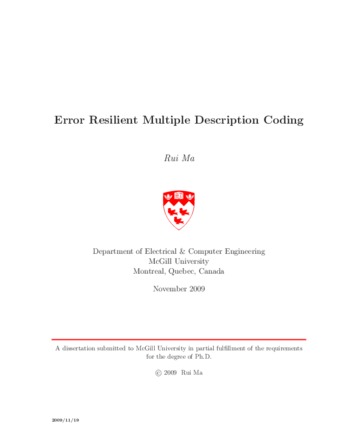 Error resilient multiple description coding thumbnail