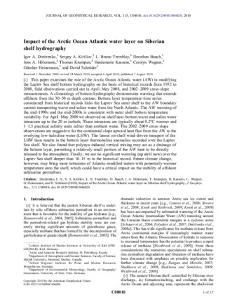 Impact of the Arctic Ocean Atlantic water layer on Siberian shelf hydrography thumbnail