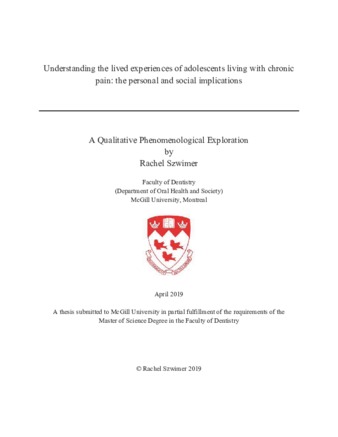 Understanding the lived experiences of adolescents living with chronic pain: the implications of personal and social development thumbnail