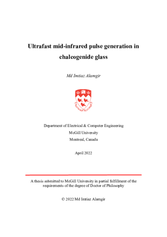 Ultrafast mid-infrared pulse generation in chalcogenide glass thumbnail