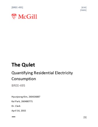 The Qulet Quantifying Residential Electricity Consumption thumbnail