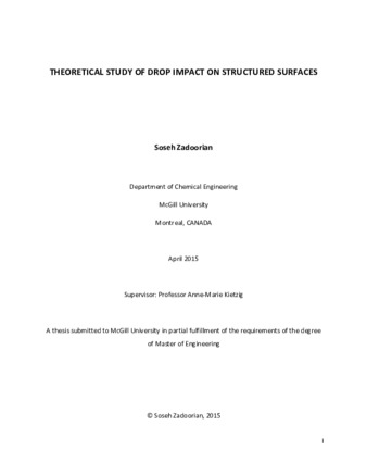 Theoretical study of drop impact on structured surfaces thumbnail