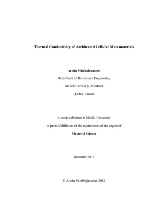 Thermal conductivity of architected cellular metamaterials thumbnail