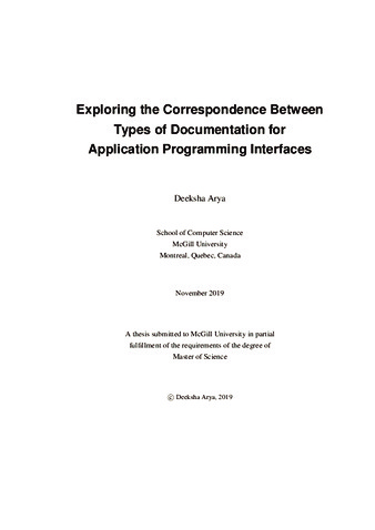 Exploring the correspondence between types of documentation for Application Programming Interfaces thumbnail