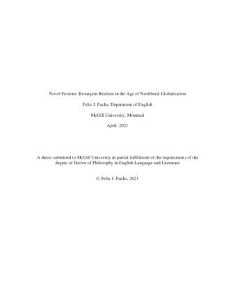 Novel fictions: Resurgent realism in the age of neoliberal globalization thumbnail