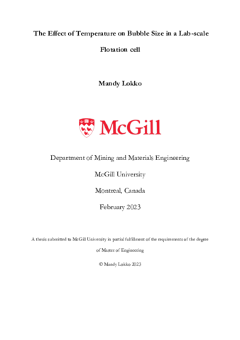 The effect of temperature on bubble size in flotation thumbnail
