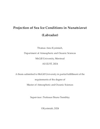 Projection of Sea Ice Conditions in Nunatsiavut (Labrador) thumbnail