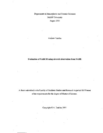 Evaluation of NARCM using aircraft observation from NARE thumbnail