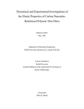 Theoretical and experimental investigations of the elastic properties of carbon nanotube-reinforced polymer thin films thumbnail