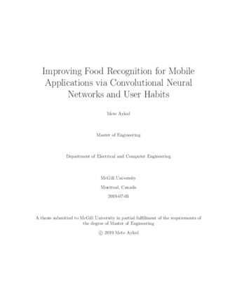 Improving food recognition for mobile applications via convolutional neural networks thumbnail