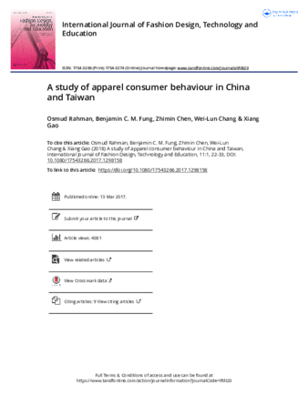 A study of apparel consumer behaviour in China and Taiwan thumbnail