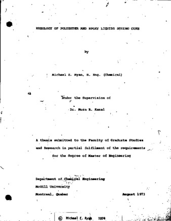 Rheology of polyester and epoxy liquids during cure. thumbnail