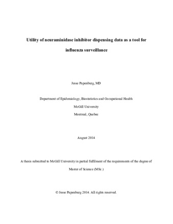 Utility of neuraminidase inhibitor dispensing data as a tool for influenza surveillance thumbnail
