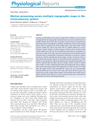 Motion processing across multiple topographic maps in the electrosensory system thumbnail