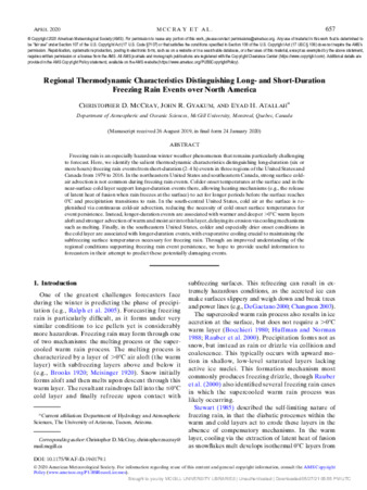 Regional Thermodynamic Characteristics Distinguishing Long- and Short-Duration Freezing Rain Events over North America thumbnail