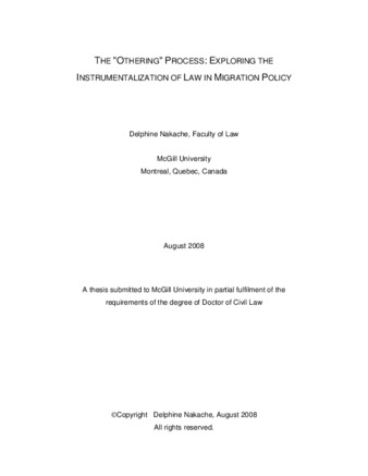 The "Othering" process: exploring the instrumentalisation of law in migration policy thumbnail