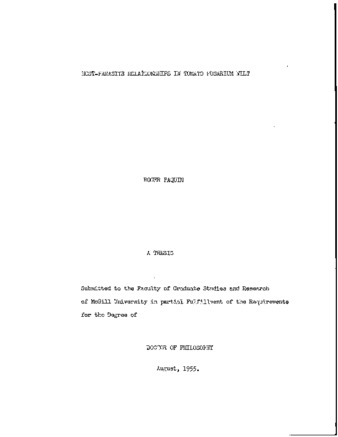 Host-Parasite Relationships in Tomato Fusarium Wilt. thumbnail