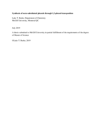 Synthesis of meta-substituted phenols through 1,2-phenol transposition thumbnail