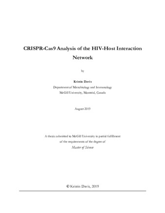 CRISPR-Cas9 analysis of the HIV-host interaction network thumbnail