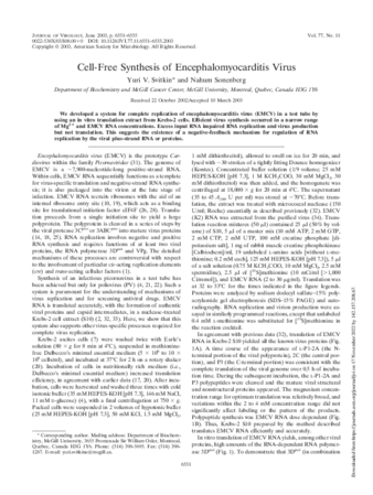 Cell-Free Synthesis of Encephalomyocarditis Virus thumbnail