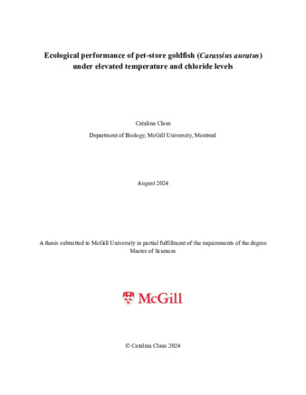 Ecological performance of pet-store goldfish (Carassius auratus) under elevated temperature and chloride levels thumbnail