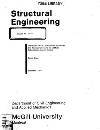 Verification of simplified equations for eigenproperties of lattice telecommunication towers thumbnail