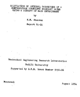 Calculation of integral parameters of a compressible turbulent boundary layer using a concept of mass entrainment thumbnail