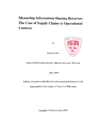 Measuring information-sharing behavior : the case of supply chains in operational contexts thumbnail