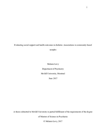 Evaluating social support and health outcomes in diabetes: Associations in community-based samples thumbnail