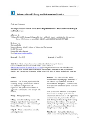 Reading Faculty’s Research Publications Helps to Determine Which Professors to Target for Data Services thumbnail