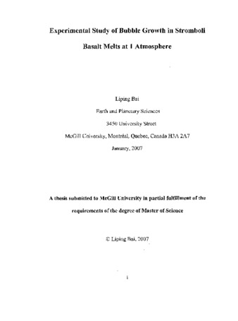 Experimental study of bubble growth in Stromboli basalt melts at 1 atmosphere thumbnail