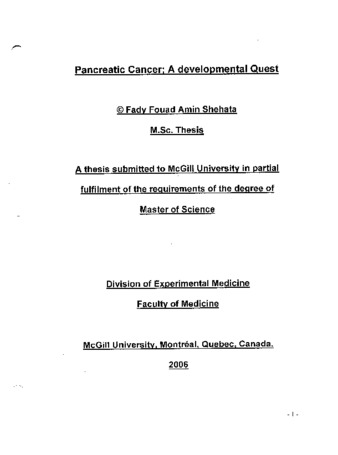 Pancreatic cancer : a developmental quest thumbnail