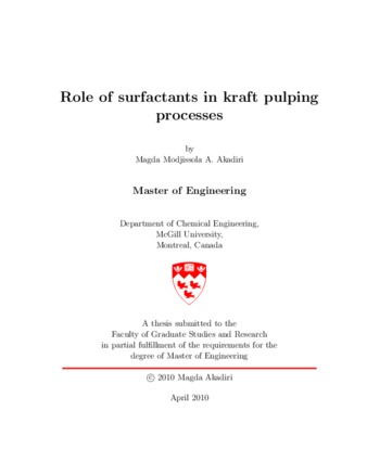 Role of surfactants in kraft pulping processes thumbnail