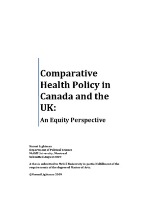 Comparative health policy in Canada and the UK: an equity perspective thumbnail