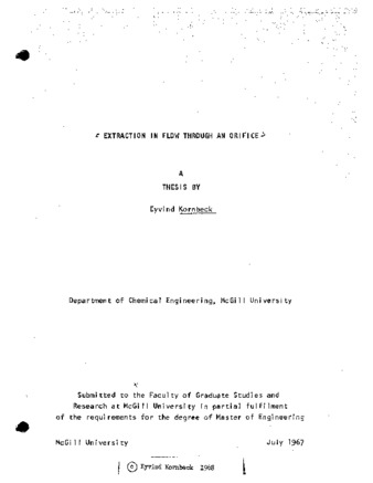 Extraction in flow through an orifice. thumbnail