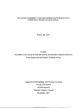 Time course of adaptation in heart rate variability and respiratory sinus arrhythmia to intensive endurance training thumbnail