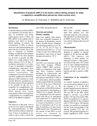 Quantitation of prolactin mRNA in the turkey embryo during ontogeny by using a competitive coamplification polymerase chain reaction assay thumbnail