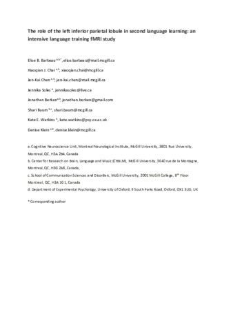 The role of the left inferior parietal lobule in second language learning: an intensive language training fMRI study thumbnail