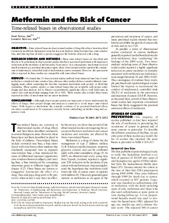 Metformin and the Risk of Cancer: Time-related biases in observational studies thumbnail