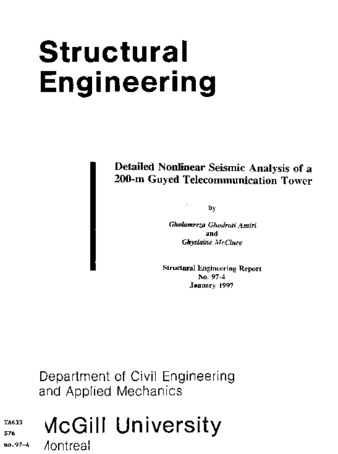 Detailed nonlinear seismic analysis of a 200-m guyed telecommunication tower thumbnail