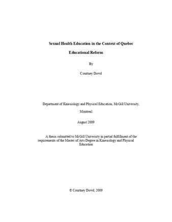 Sexual health education in the context of Quebec educational reform thumbnail
