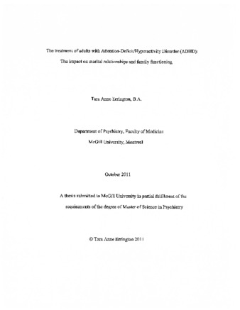 The treatment of adults with Attention-Deficit/Hyperactivity Disorder (ADHD): The impact on marital relationships and family functioning thumbnail