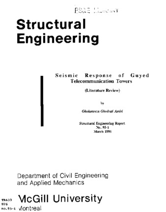 Seismic response of guyed telecommunication towers (literature review) thumbnail