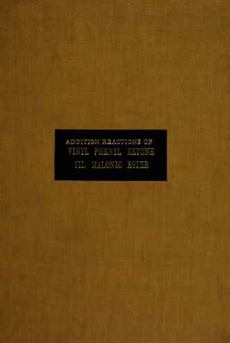 The addition reactions of vinyl phenyl ketone, III. malonic ester. thumbnail