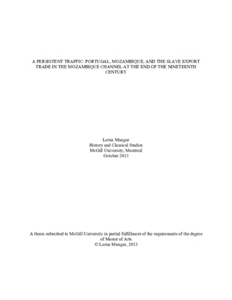 A persistent traffic: Portugal, Mozambique, and the slave export trade in the Mozambique channel at the end of the nineteenth century thumbnail