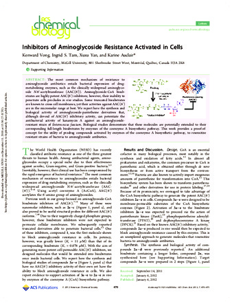 Inhibitors of Aminoglycoside Resistance Activated in Cells thumbnail