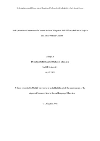 An exploration of international Chinese students‘ linguistic self-Efficacy beliefs in English in a study abroad context thumbnail