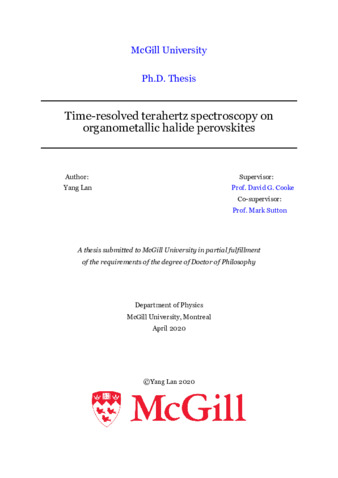 Time-resolved terahertz spectroscopy on organometallic halide perovskites thumbnail